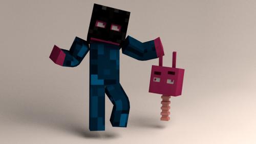 rigged alien minecraft character preview image